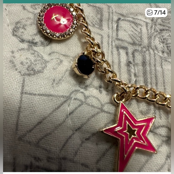 Karl Lagerfeld Gold-Tone Mixed Stone Multi-Charm Statement Necklace - Picture 7 of 9